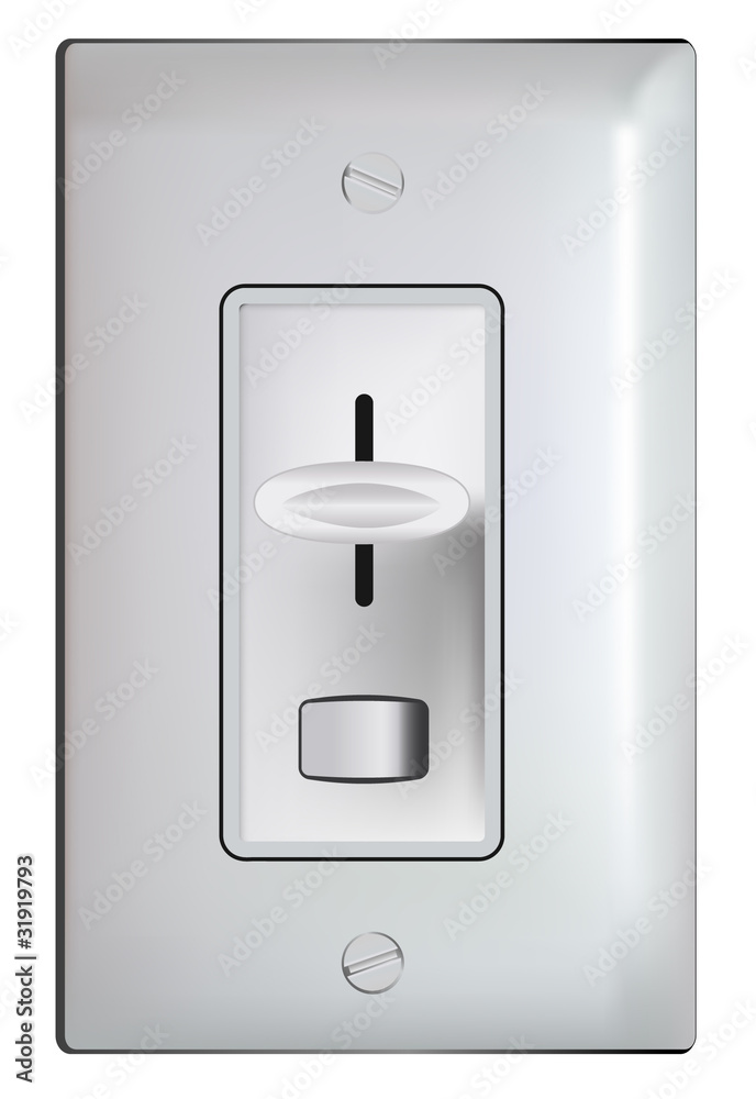 Electric dimmer switch -realistic illustration Electric dimmer switch -realistic illustration