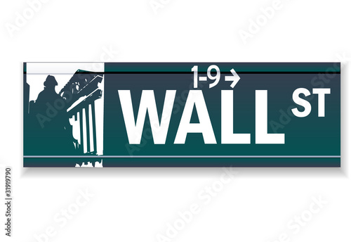 Realistic Wall street sign illustration
