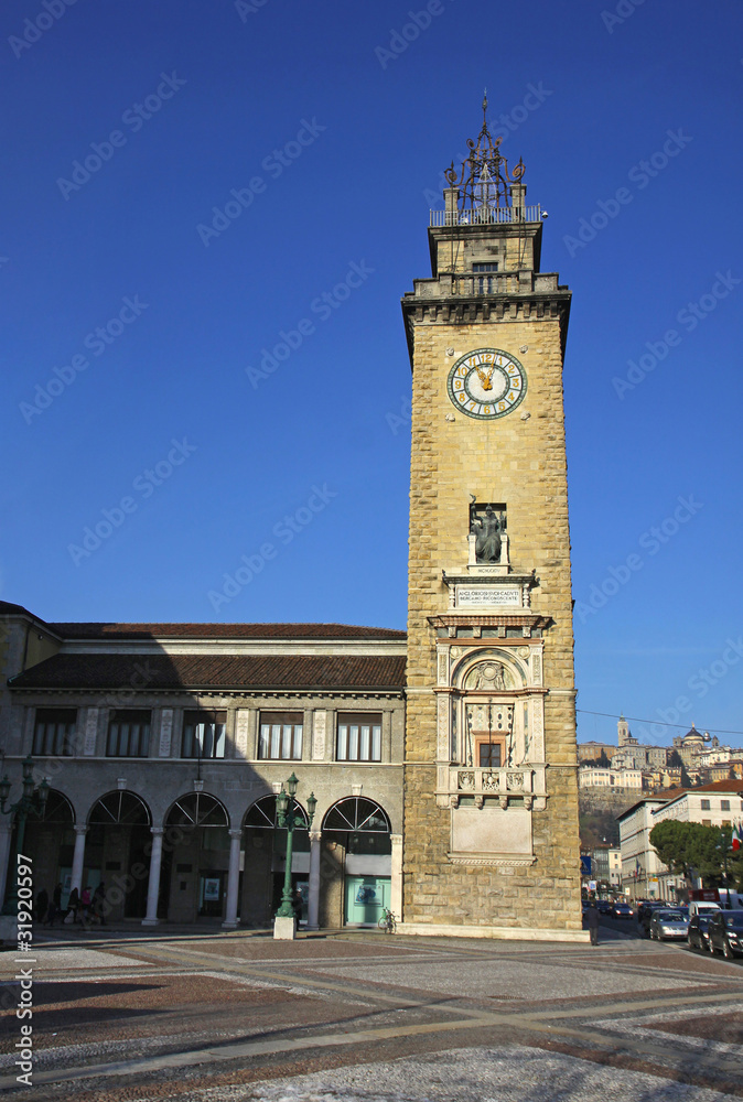 The Tower of the Fallen (Torre dei Caduti) in Bergamo, Italy