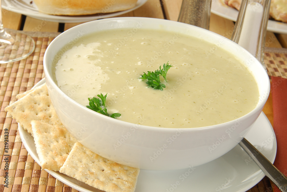 Bowl of broccoli soup