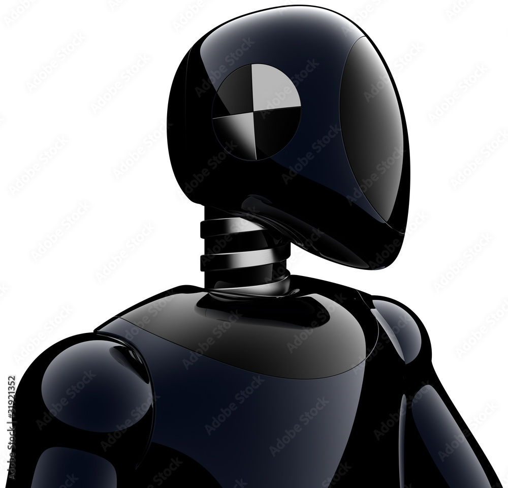 Crash test dummy robot black metallic. Futuristic astronaut Stock ...