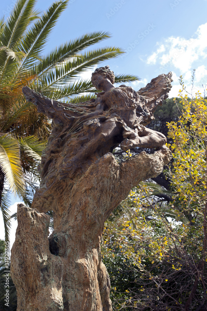 Detail of a bronze figure, Empedocles garden, Agrigento, Sicily