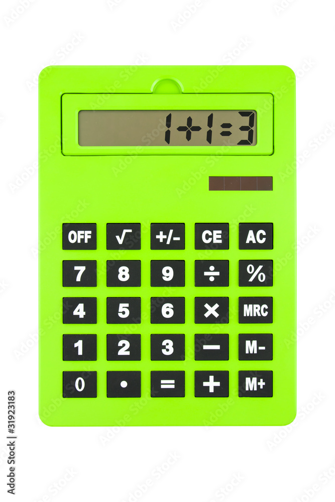 Green Calculator showing Wrong, paradoxical Calculation Green Calculator showing Wrong, paradoxical Calculation