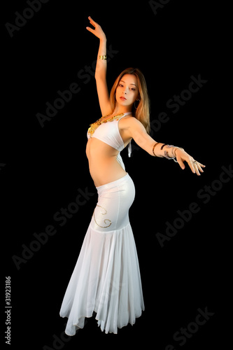 Beautiful Young Blonde Belly Dancer, Full length portrait
