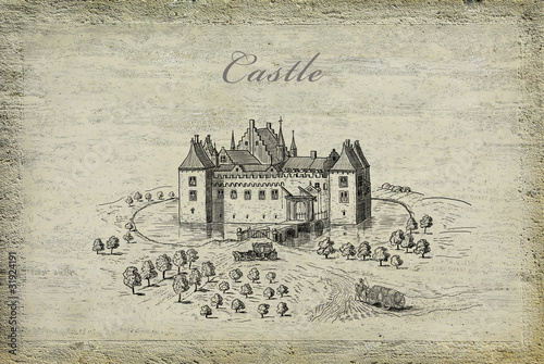 Old castle illustration