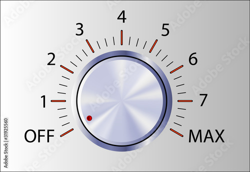Realistic control knob with marks