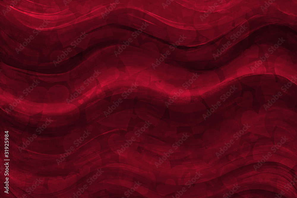 Dark red grunge background with hearts pattern
