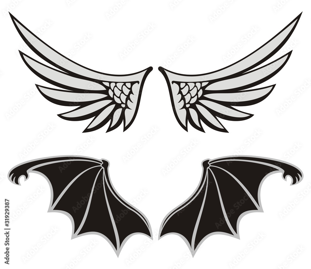 Obraz premium Angel and devil