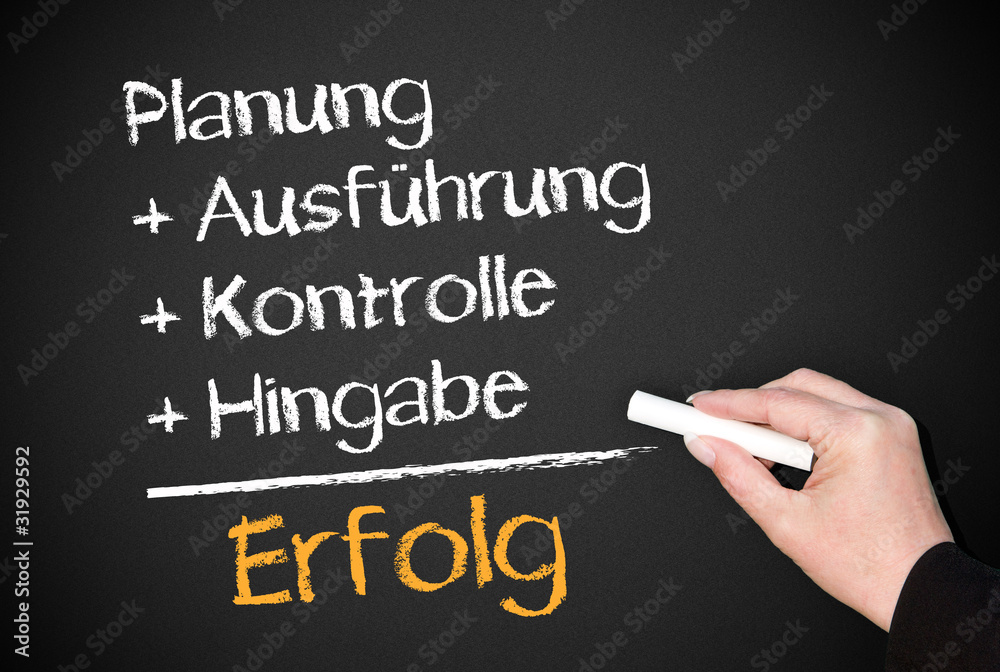 Erfolg oder Erfolgsrezept Plan Erfolg oder Erfolgsrezept Plan