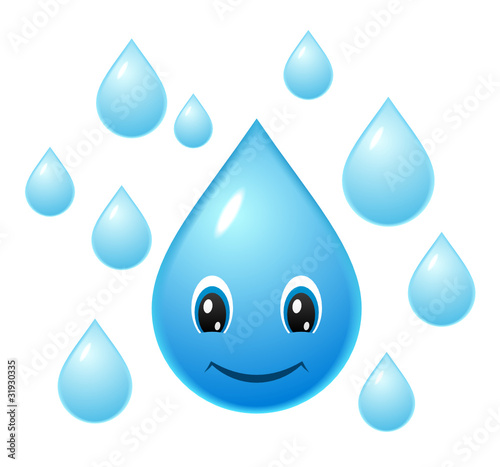 Smiling water droplet