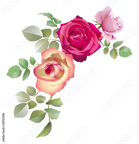Composition d'angle à base de roses