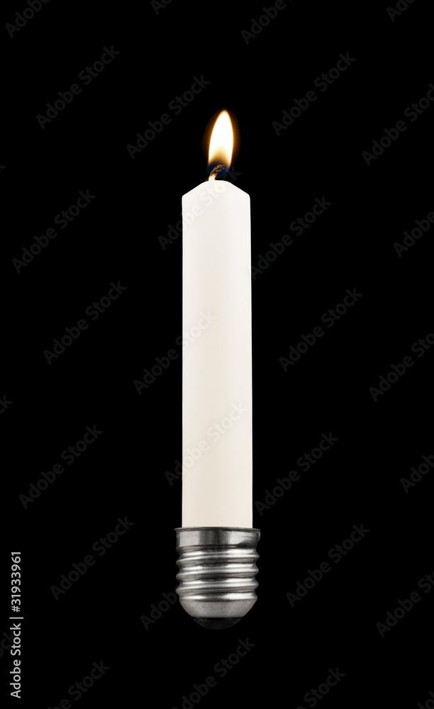 Candle lamp isolated on black background Candle lamp isolated on black background