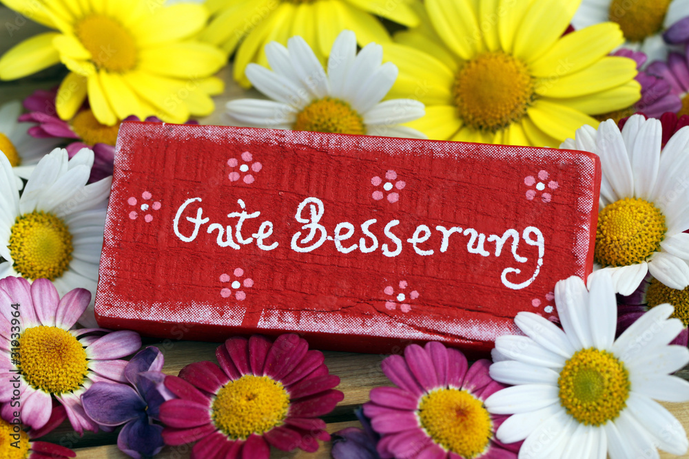 Gute Besserung An Oder Für Duden Gute Besserung Stock-Foto | Adobe Stock