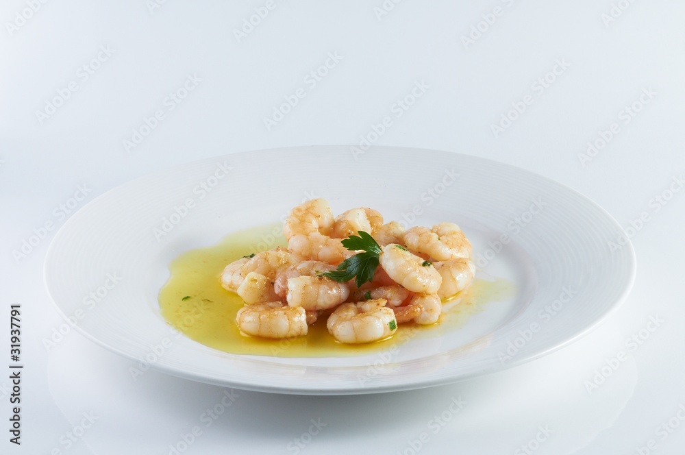 Garlic prawns a tipical spanish Garlic prawns a tipical spanish