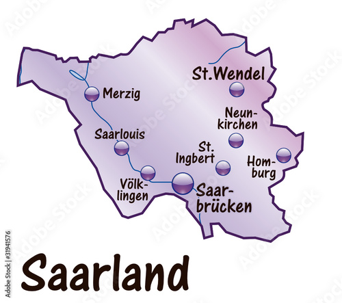 Saarland Übersicht flieder in SVG