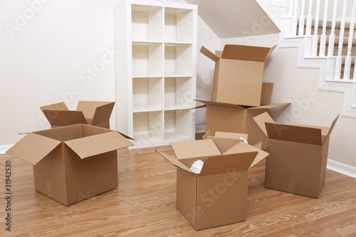 Room Of Cardboard Boxes for Moving House photo