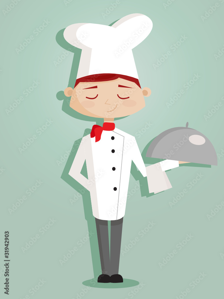 Retro cartoon chef, vector illustration Retro cartoon chef, vector illustration