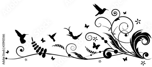 hummingbird and batterflies