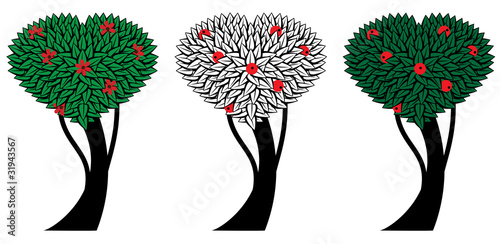set of apple trees