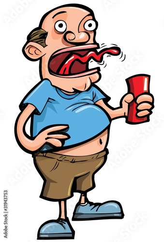 Cartoon of beer drinker belching