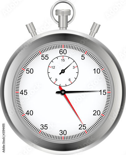 silver stop watch