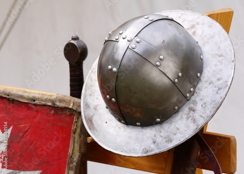 helmet and sword medieval knight
