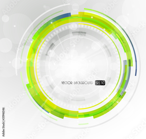 Abstract futuristic green circle.