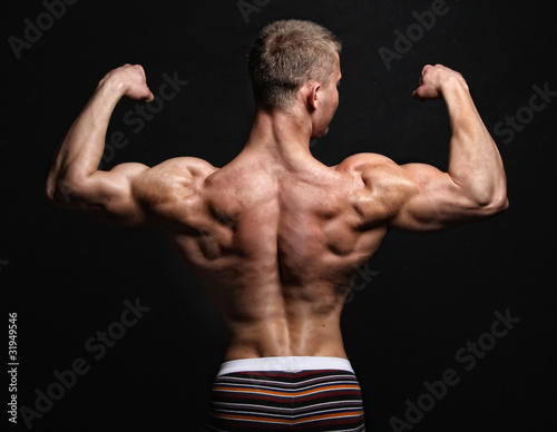 Muscle sexy back of bodybuilder
