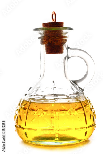 Bottle of oil isolated on white