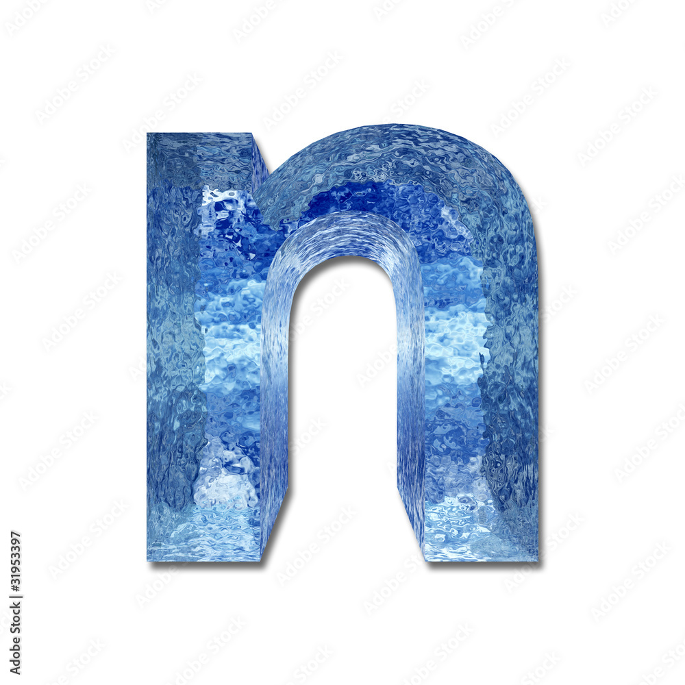 High resolution conceptual blue water or ice font isolated High resolution conceptual blue water or ice font isolated