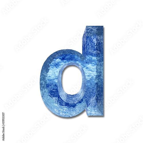 High resolution conceptual blue water or ice font isolated