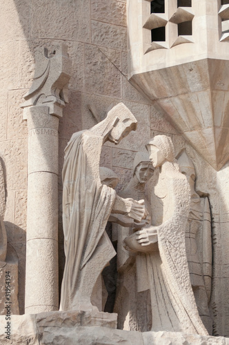 Details of Sagrada Familia cathedrals in Barcelona