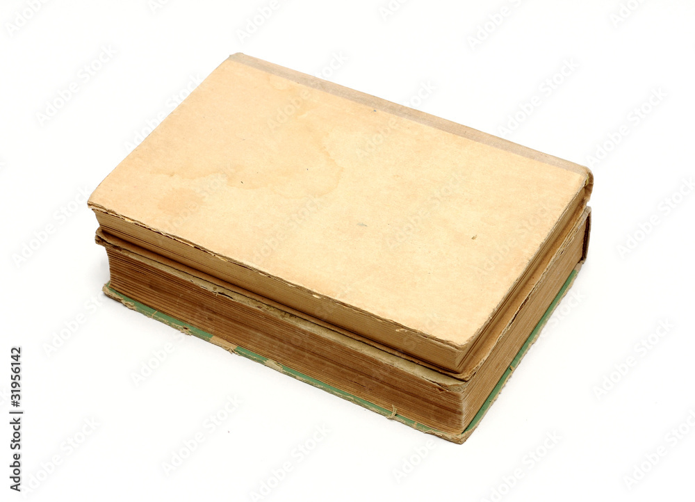 two old books on white background two old books on white background