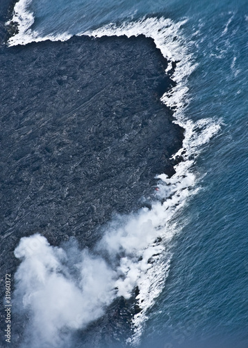 Lava Flowing Into Ocean