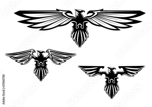 Heraldry eagle symbols and tattoo