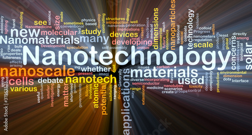 Nanotechnology background concept glowing photo