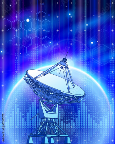 satellite dishes antenna - doppler radar, blue planet & electrom