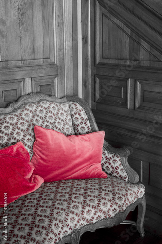 Rote Sofakissen