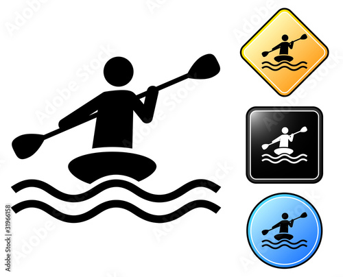 Kayak pictogram and signs