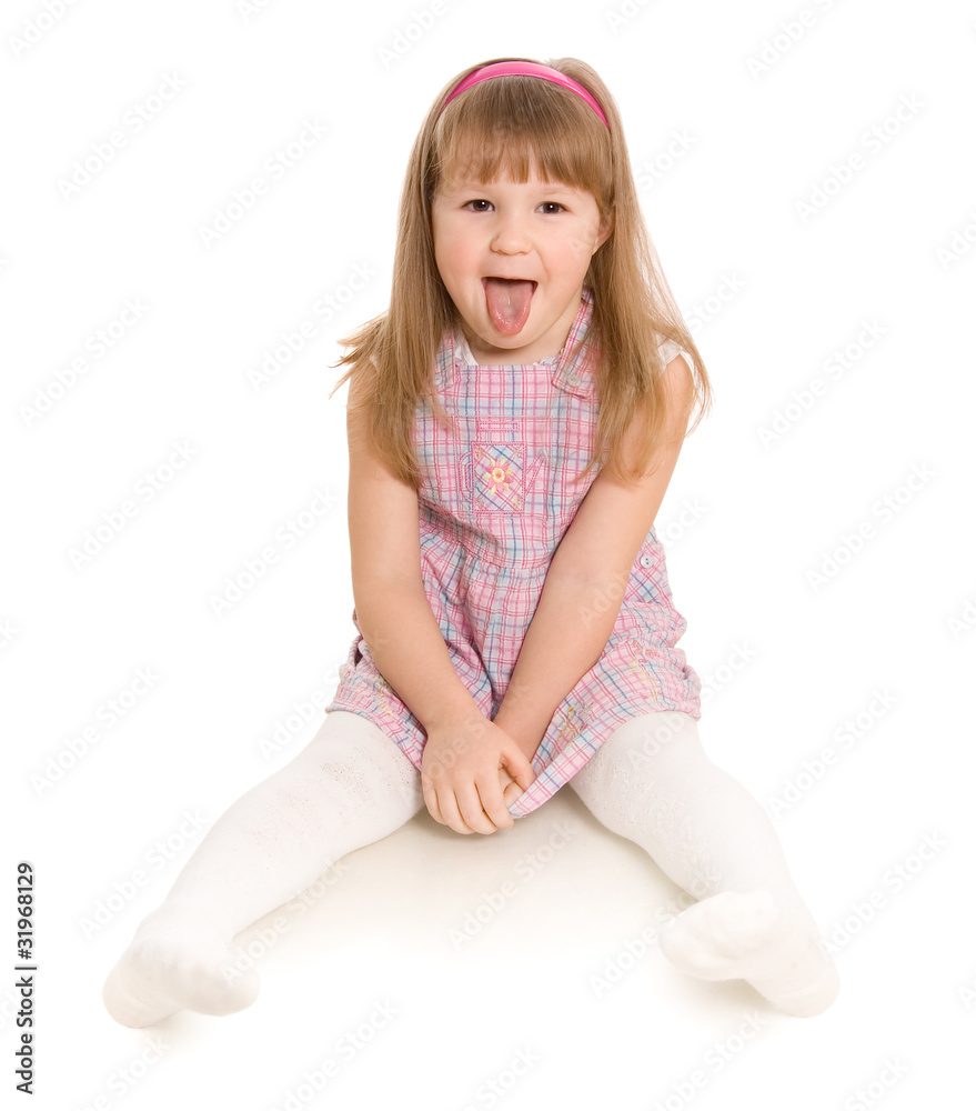 The little girl isolated on white The little girl isolated on white