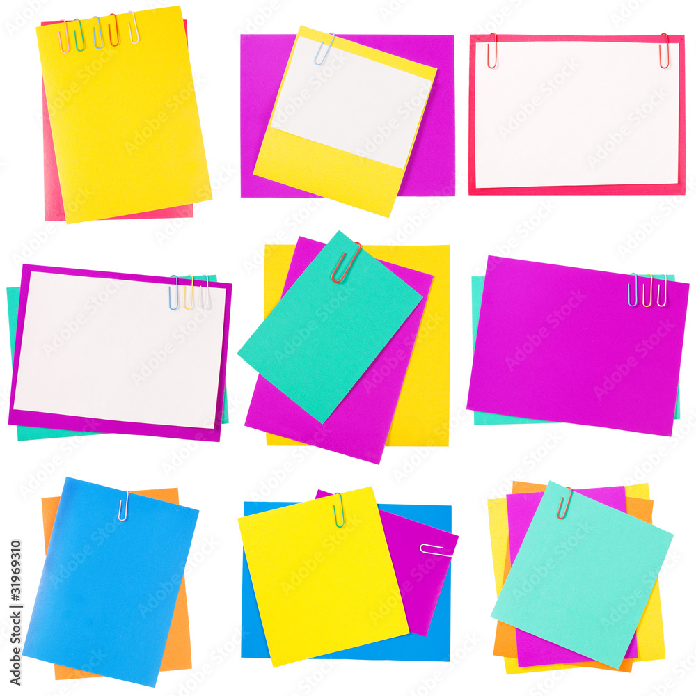 Colour paper with a paper clip Colour paper with a paper clip