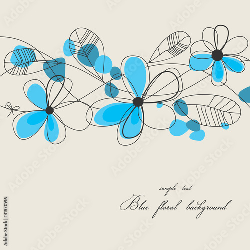 Blue floral background