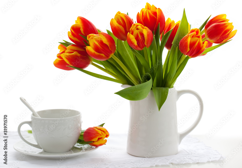 red tulips and tea red tulips and tea