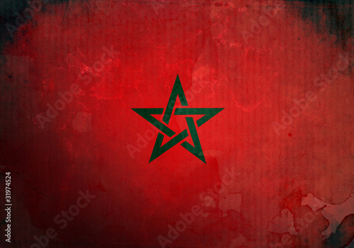 Valokuva Grunge Morocco Flag