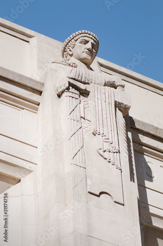 Virgil statue in Los Angeles Public Library