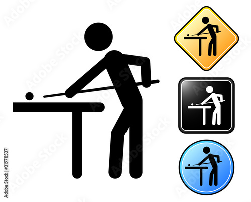 Billard pictogram and signs
