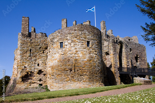 Dirleton Castle and Saltire, East Lothian, Scotland photo