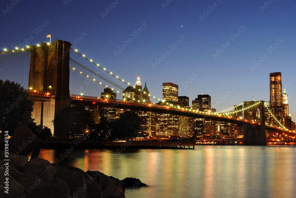 The Brooklyn Bridge at Night