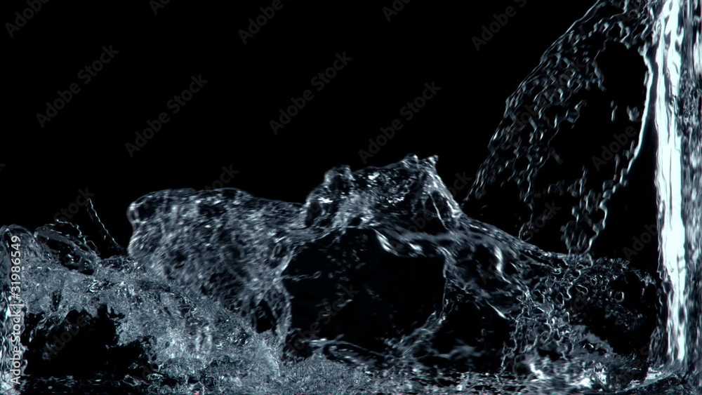 water splashing and filling screen + alpha