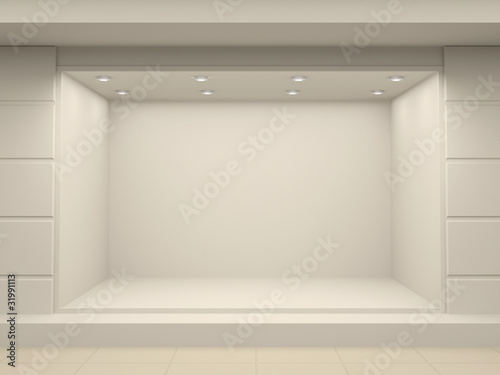 Empty storefront of shop